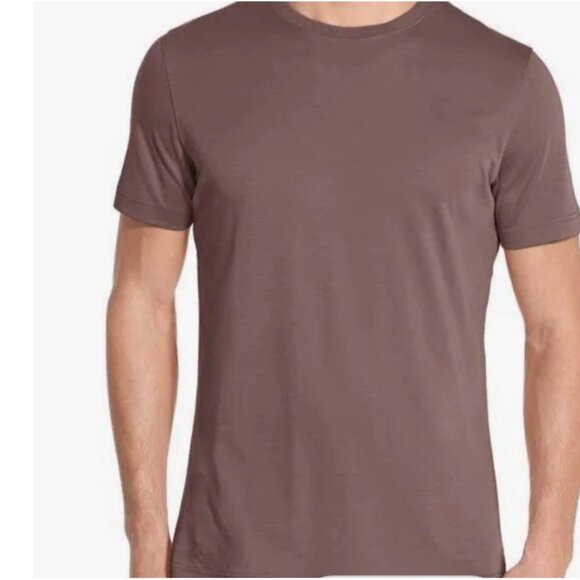 Robert Barakett Crew-Neck T-Shirt Size M Brown Stretch Casual - Picture 2 of 6